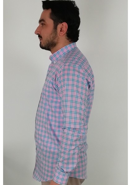 Slim Fit Çizgili Pembe Erkek Gömlek fiyatları