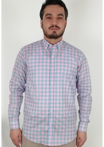 Slim Fit Çizgili Pembe Erkek Gömlek indirimleri