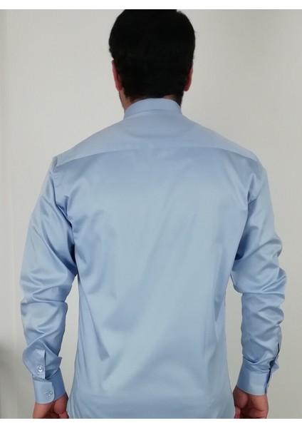 Slim Fit Açık Mavi Erkek Gömlek