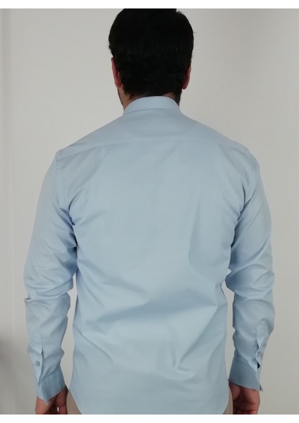 Slim Fit Açık Mavi Erkek Gömlek