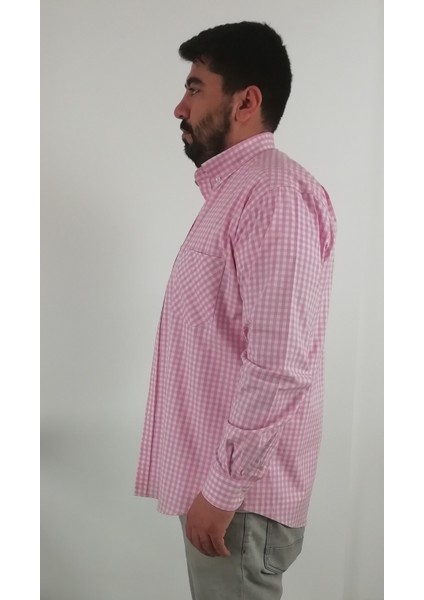 Regular Fit Pitikareli Likralı Erkek Gömlek
