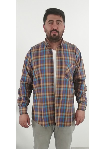 Regular Fit Ekose Likralı Erkek Gömlek