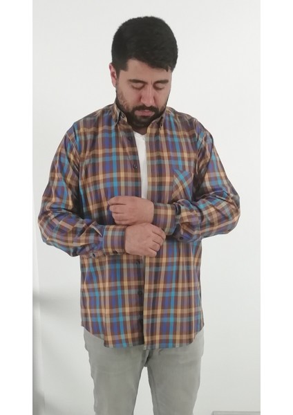 Regular Fit Ekose Likralı Erkek Gömlek