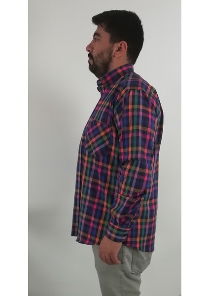 Regular Fit Ekose Likralı Erkek Gömlek