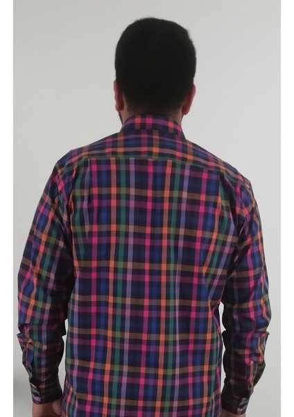 Regular Fit Ekose Likralı Erkek Gömlek