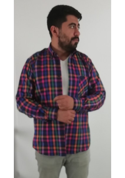 Regular Fit Ekose Likralı Erkek Gömlek