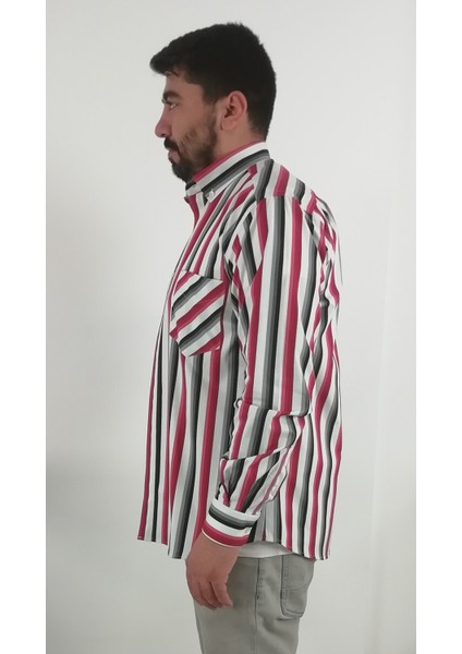 Regular Fit Çizgili Likralı Erkek Gömlek fiyatları