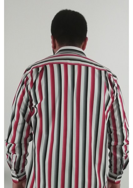 Regular Fit Çizgili Likralı Erkek Gömlek modelleri
