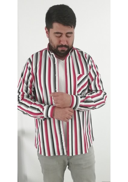 Regular Fit Çizgili Likralı Erkek Gömlek indirimleri