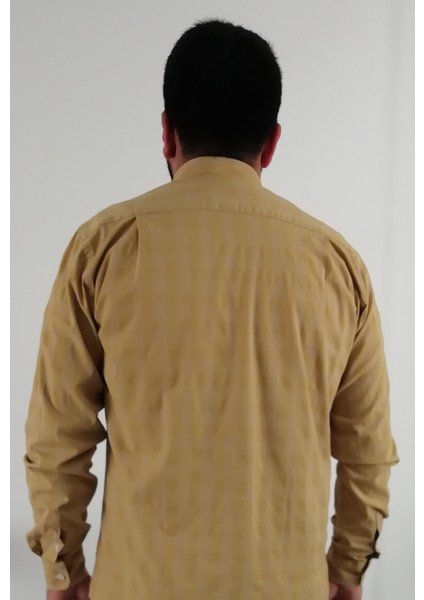 Regular Fit Pitikareli Likralı Erkek Gömlek