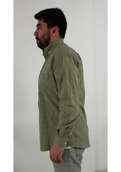 Regular Fit Pitikareli Likralı Erkek Gömlek