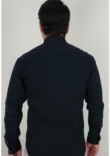 Slim Fit Kot Erkek Gömlek
