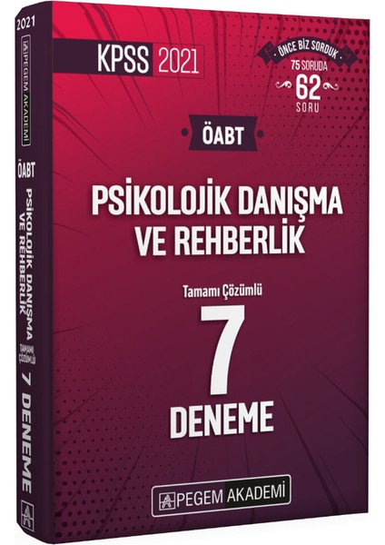2021 KPSS ÖABT Psikolojik Danışma ve Rehberlik Tamamı Çözümlü 7 Deneme