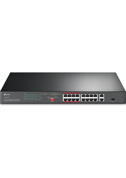 TL-SL1218P, 16-Port 10/100 Mbps + 2-Port Gigabit Rackmount Switch with 16-Port PoE+