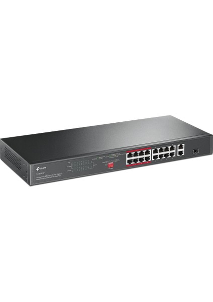 TL-SL1218P, 16-Port 10/100 Mbps + 2-Port Gigabit Rackmount Switch with 16-Port PoE+