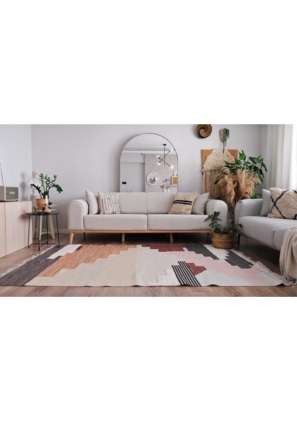 Rustik 4012 Pastel Tonlarda Boho Stil Kilim fırsatları