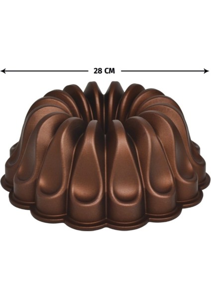 Extra Döküm Granit 28 cm Kek Kalıbı Bakır
