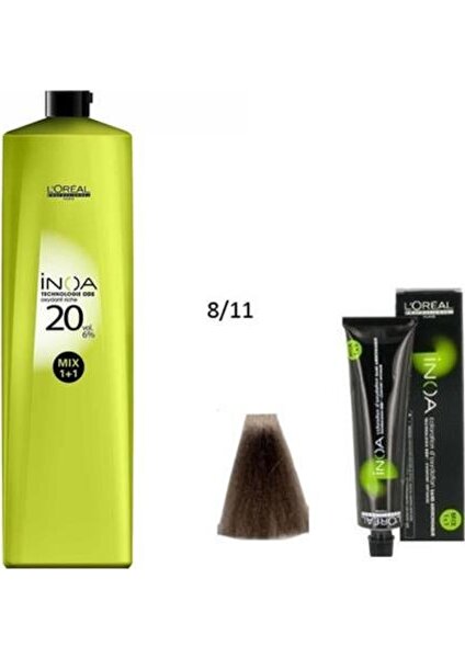 L'Oréal Professionnel Loreal Professionnel Loreal Inoa No:8,11 Saç Boyası 60 Gr+Oksidan 20 Vol. %6 1000 ml