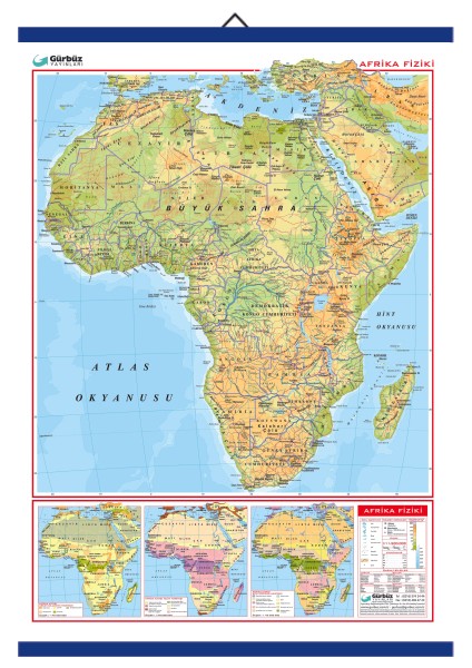 Afrika Fiziki Haritası Kaplamalı
