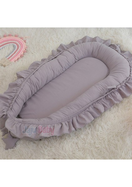 Gri Rengi Fırfırlı Elite Babynest
