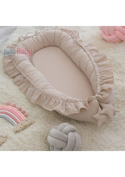 Açık Kahve Rengi Fırfırlı Elite Babynest