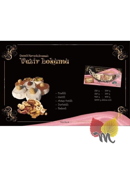 Çeşnili Karışık Aromalı Vezir Lokumu 900 gr