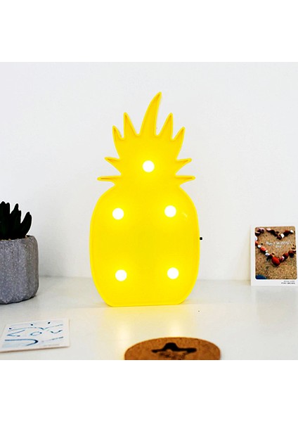 Coverzone Ananas Dekoratif Mini 25 cm Led Aydınlatma