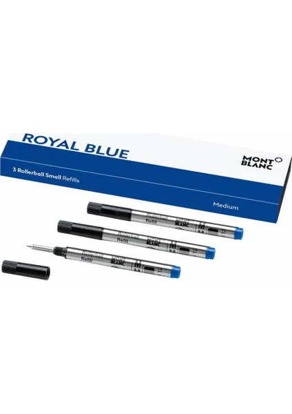 3 Rollerball Small Refills (M) Royal Blue 124505