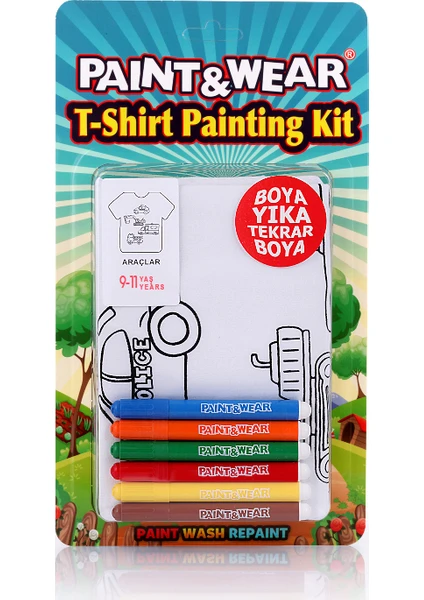 Paint&wear Araçlar Boyama Seti 9-11 Yaş