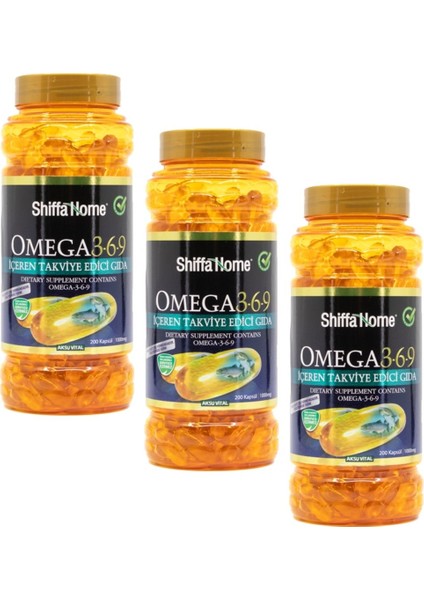 Shiffa Home Omega 3-6-9 1000 mg 200 Kapsül x 3 Adet