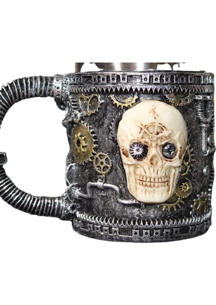 Kuru Kafa Iskelet Steampunk Kupa Bardak 3 Boyutlu Kabartmalı