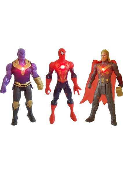 Marvel Kahramanlar Örümcek Adam Thanos Thor 3'lü Set
