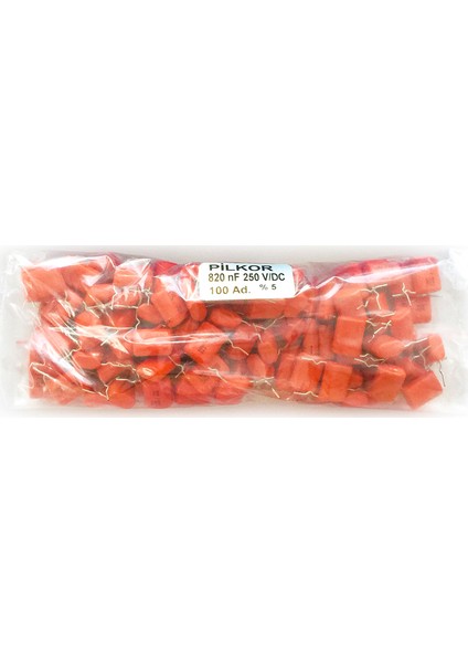 Damla Tipi Kondansatör 15 mm - 820 Nf 250V %5 - 100'LÜ