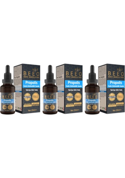 Bee' o  3 adet 20 ml Suda Çözünür Propolis Damla 3x20 ml