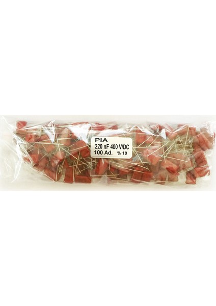 Damla Tipi Kondansatör 15 mm - 220 Nf 400V %10 - 100'lü