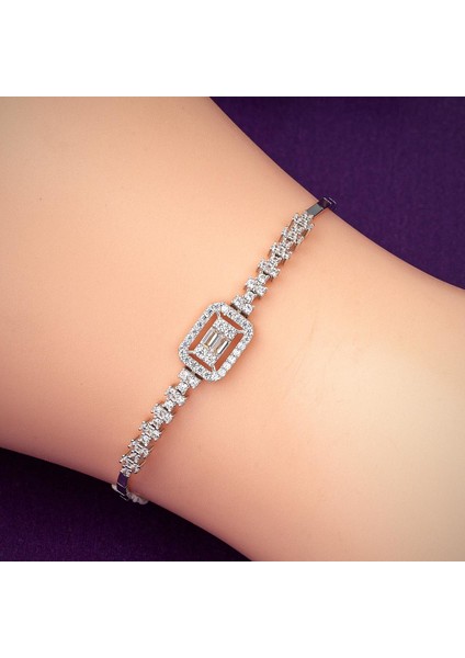 Baget Taşlı Beyaz Altın Set modelleri