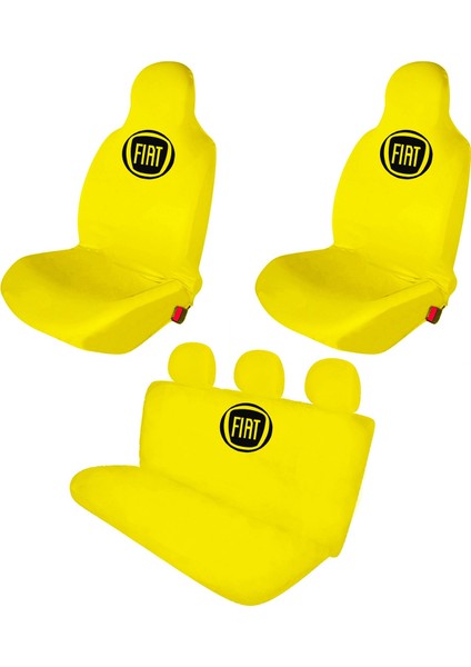 Özdemir Tekstil Fiat Idea Oto Koltuk Servis Kılıfı Penye Ön Arka Takım Sarı