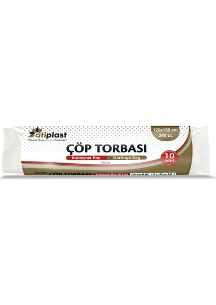 Çöp Torbası Endüstriyel Konteyner Boy 120X150CM 800GR - Siyah