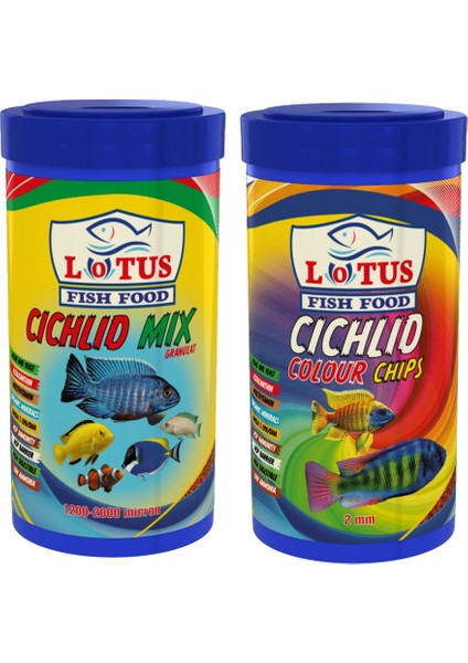 Cichlid Mix 1000 ml + Cichlid Colour 1000 ml Balık Yemi