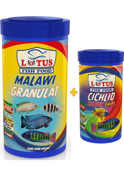 Malawi Granulat 1000 ml + Cichlid Colour 250 ml Balık Yemi
