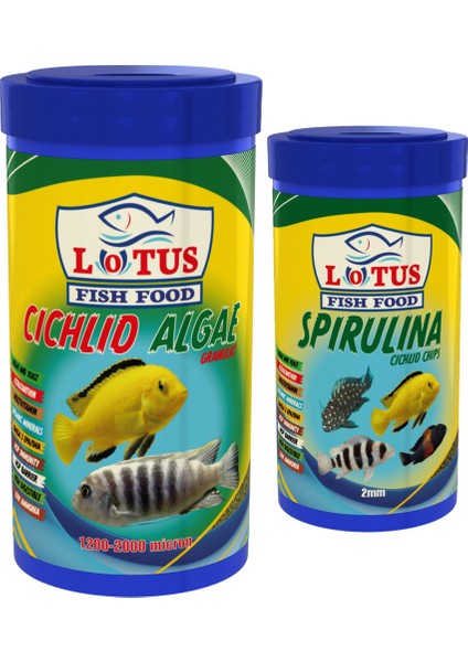 Cichlid Algae 1000 ml + Spirulina 250 ml Balık Yemi
