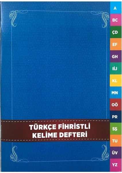 Yayınları 4E Türkçe Fihristli Defter 13 x 19 cm - Kelime Defteri