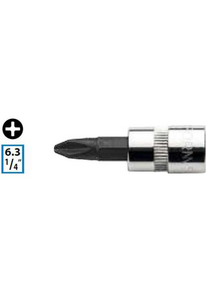 C08S-PH2 1/4” Yıldız Uçlu Lokma