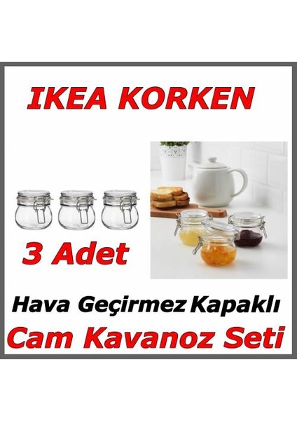 Korken 3'lü Kavanoz