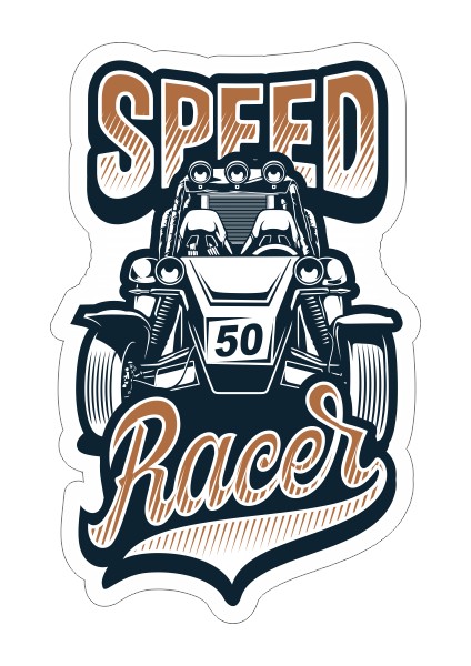 Nefdijital Speed Racer StickerEtiket 5x7