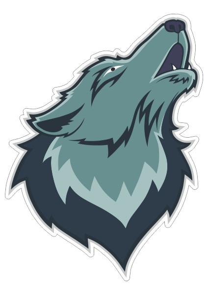 Nefdijital Wolf Head StickerEtiket 6 x 8 cm