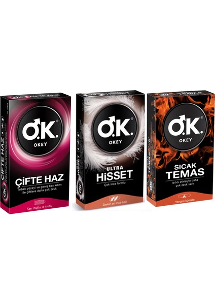 Prezervatif Karışık 3'lü Set