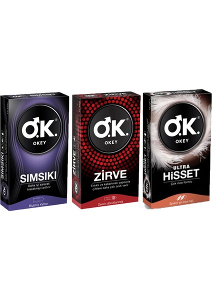 Prezervatif Karışık 3'lü Set