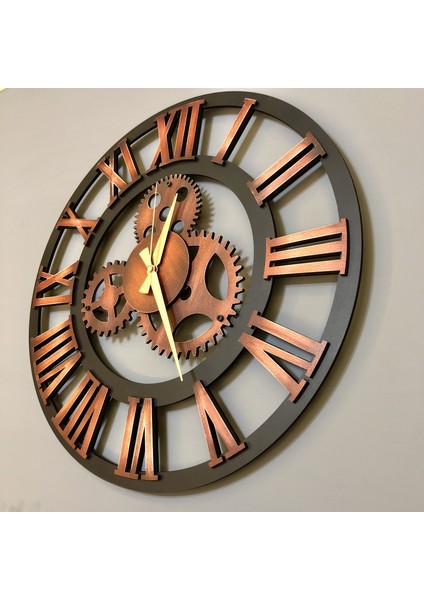 Kayra Duvar Saati Antik Bakır 50CM