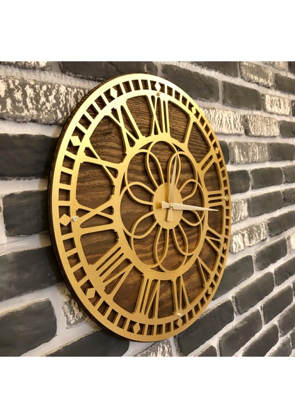 Kayra Duvar Saati Masif Papatya Gold 50CM fırsatları